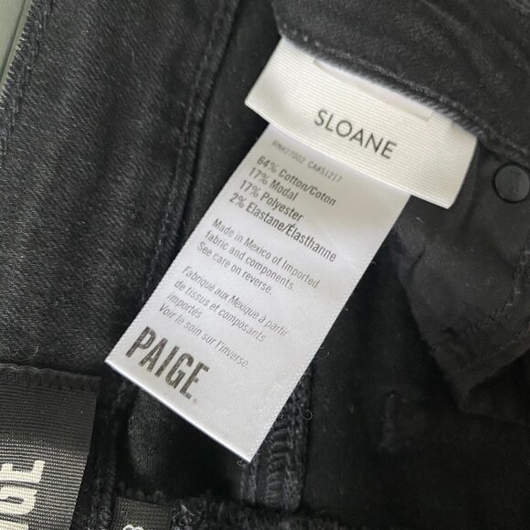 Lowrise Sloane Flare Black Paige Jeans - Picture 5 of 7